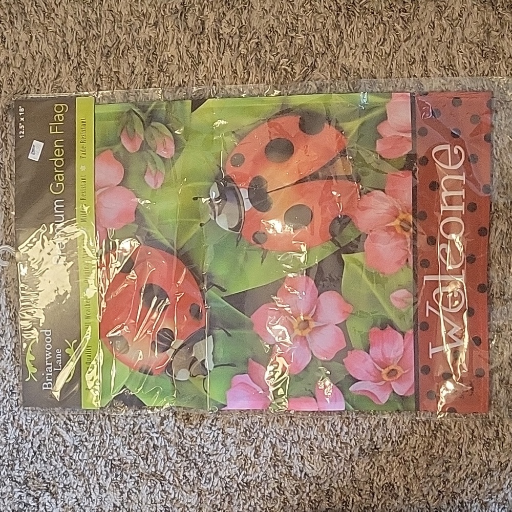 Ladybug Garden Flag